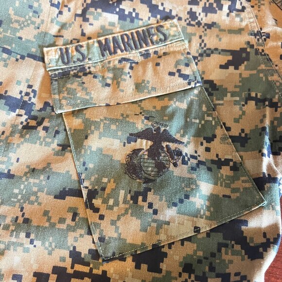 US Marine Corps Blouse Woodland Marpat Camouflage MCCUU Mens Size Small-Long - Picture 10 of 12
